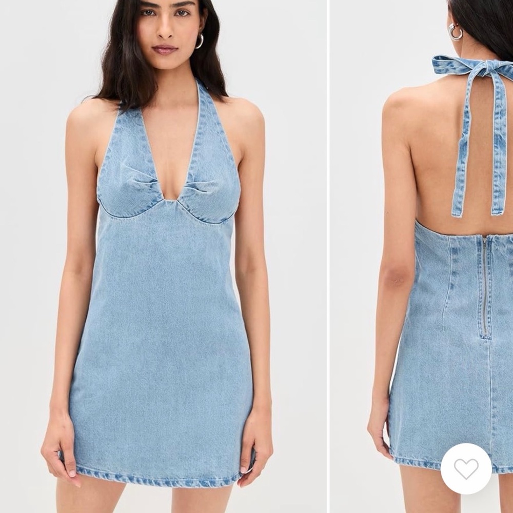 Free People Light Blue Backless Dress